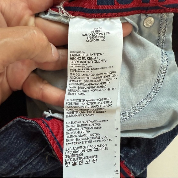 Levi's boys 514 jeans size 16 regular adjustable waist - Picture 7 of 9